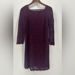 Adrianna Papell Evening Dress, Burgundy Lace, size 8